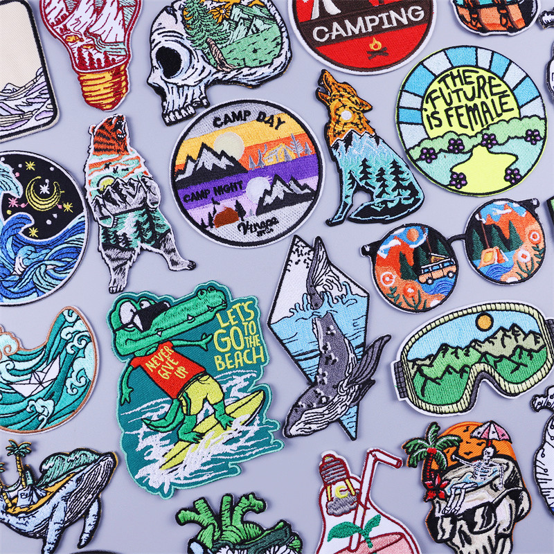 Outdoor Adventure And Travel Show - Parches termoadhesivos de viaje para surfear,