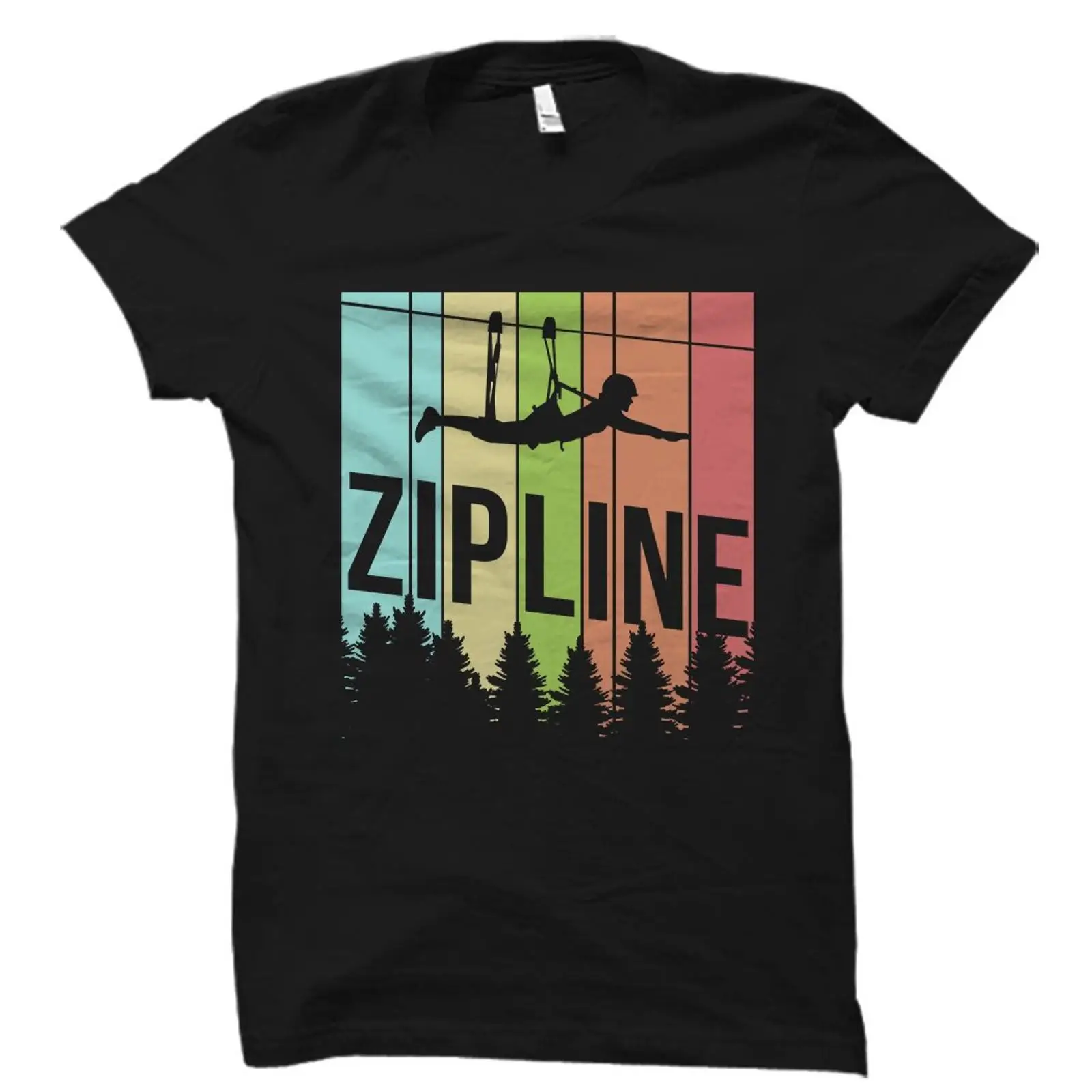 Camiseta Vintage Retro Zipline - Outdoor Adventure Ziplines & Waterfall reseña y precio